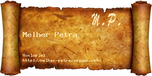 Melher Petra névjegykártya